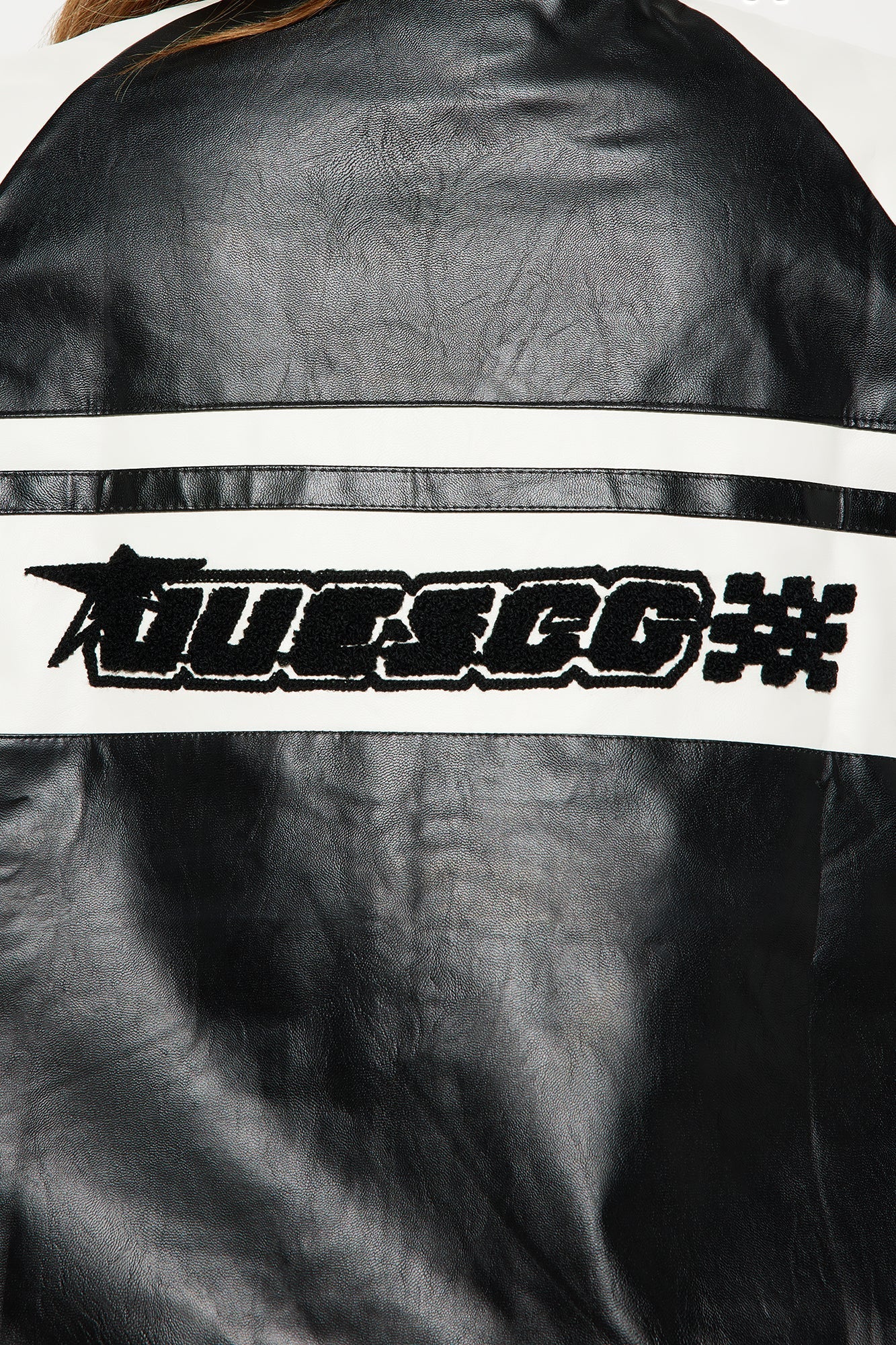 Racing Flag Bomber Jacket - Black/White