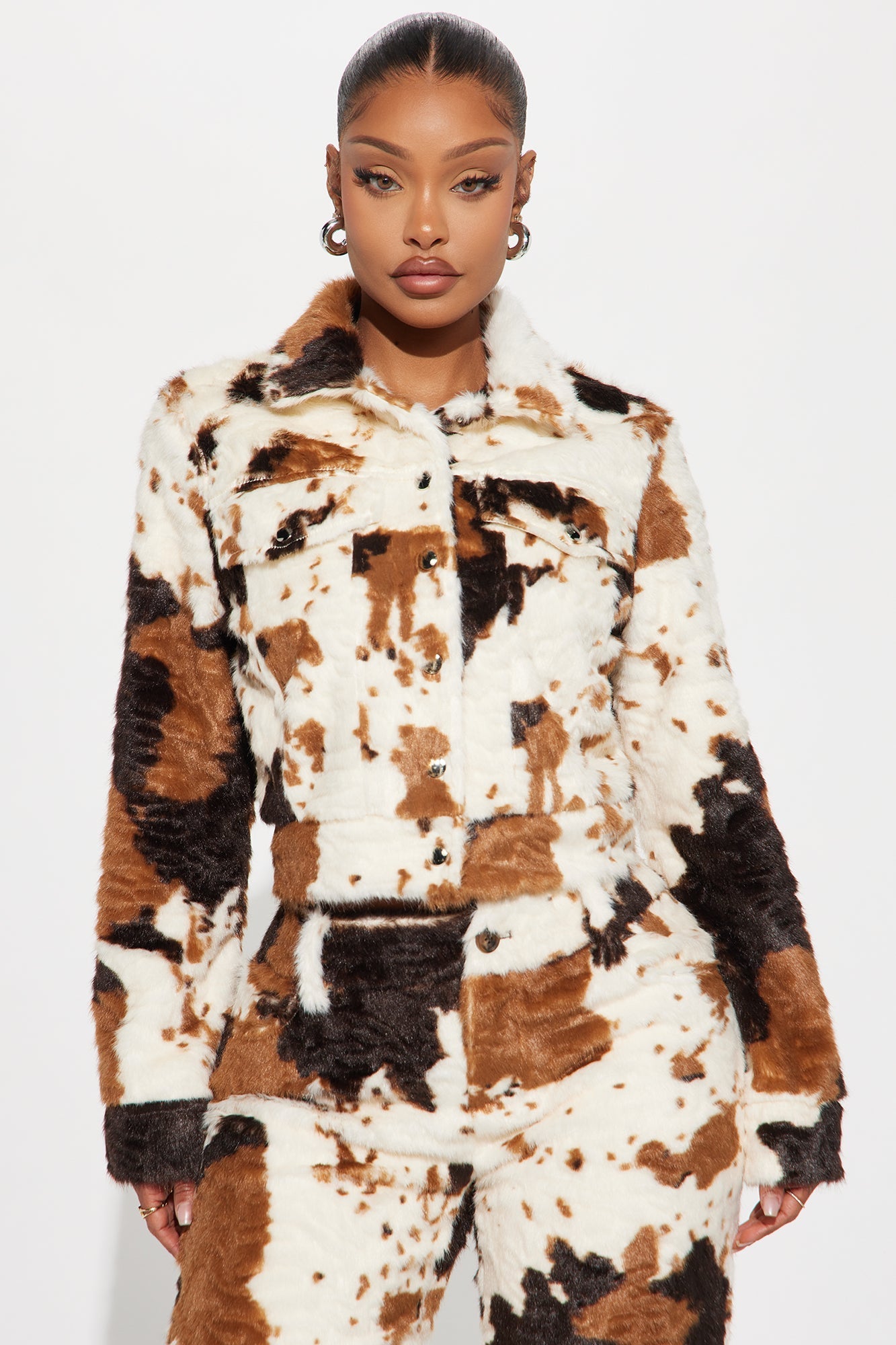 Natural Habitat Faux Fur Jacket - Cream/combo