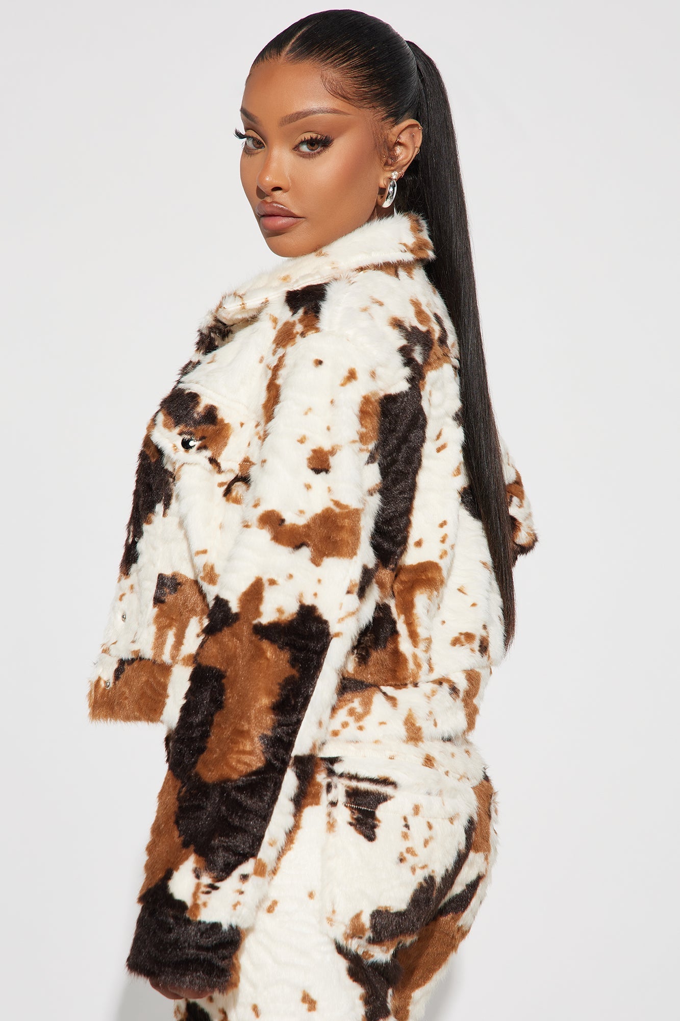 Natural Habitat Faux Fur Jacket - Cream/combo
