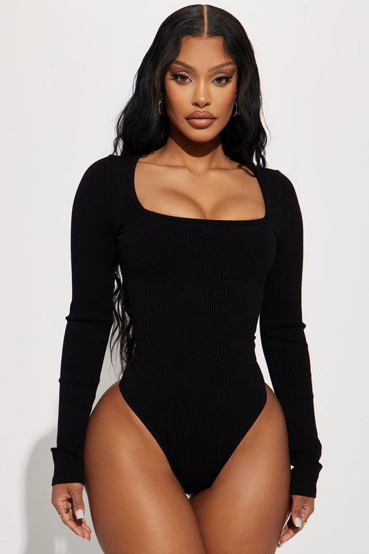 Arianna Snatched Bodysuit - Black