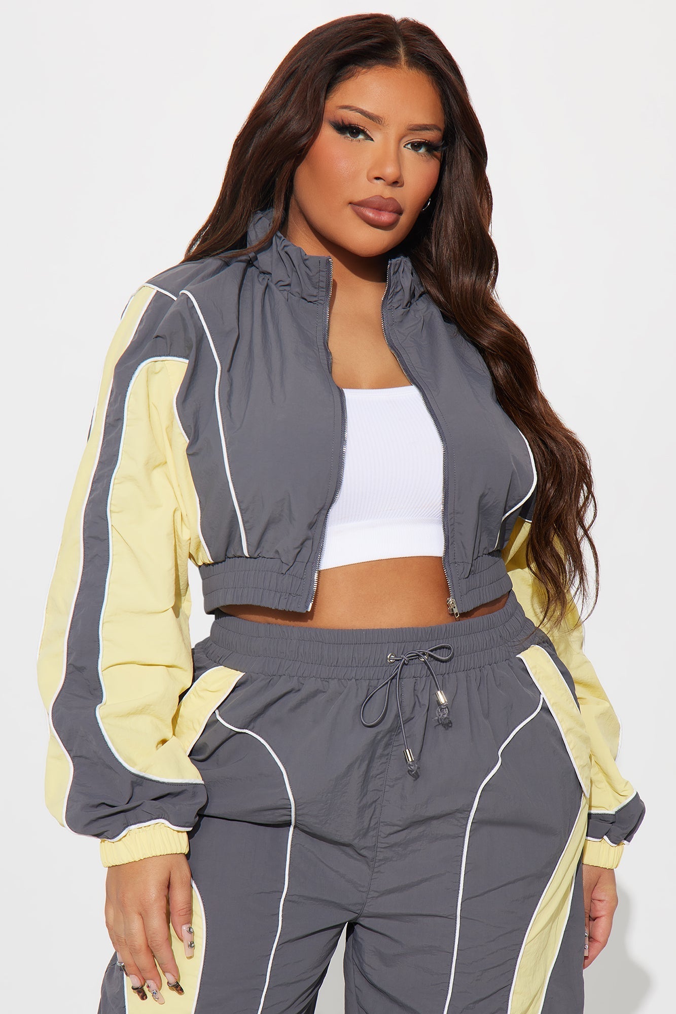 New Era Colorblock Windbreaker Jacket - Charcoal/combo