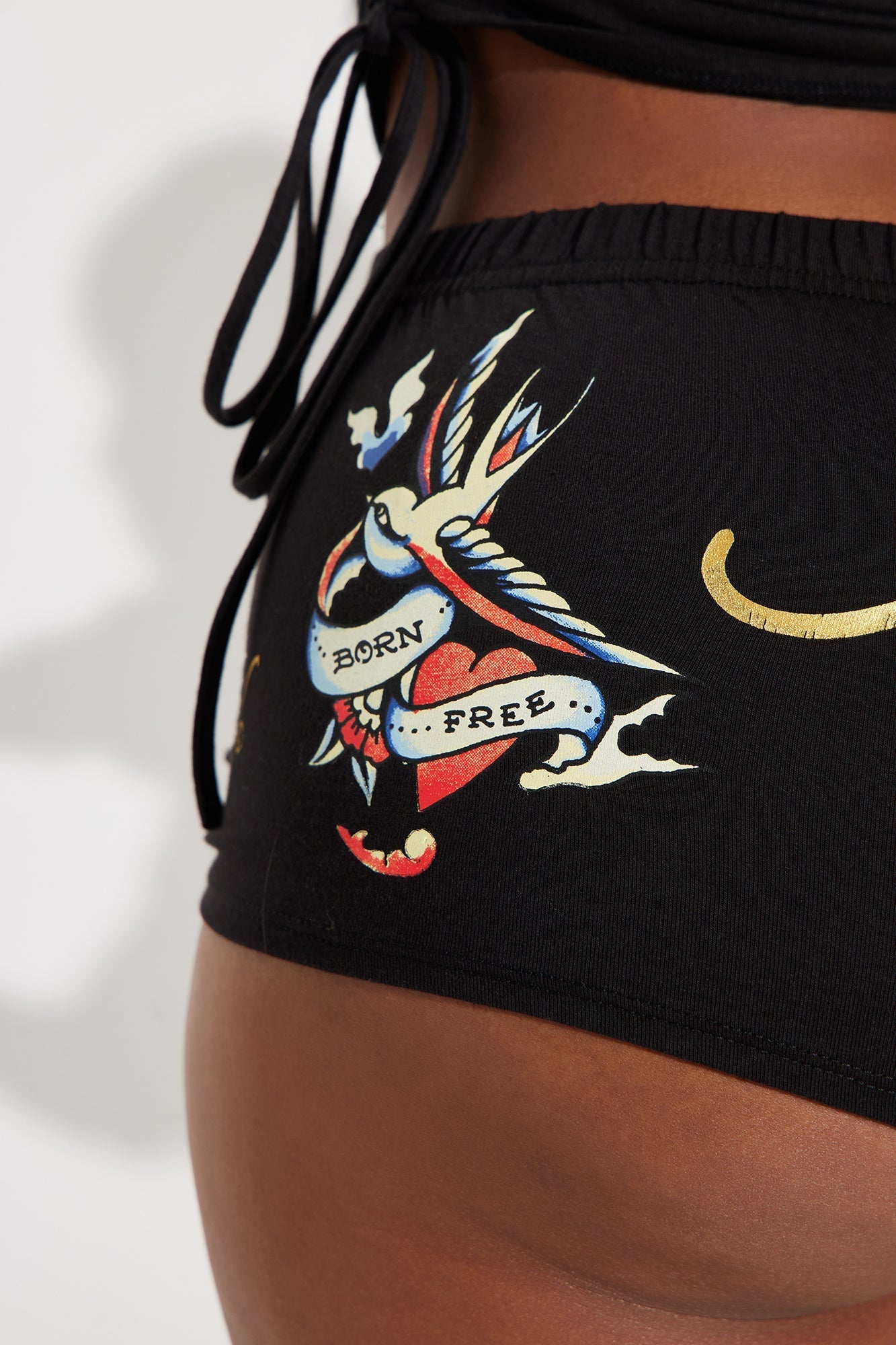 Ed Hardy Bird And Hearts Shorts - Black