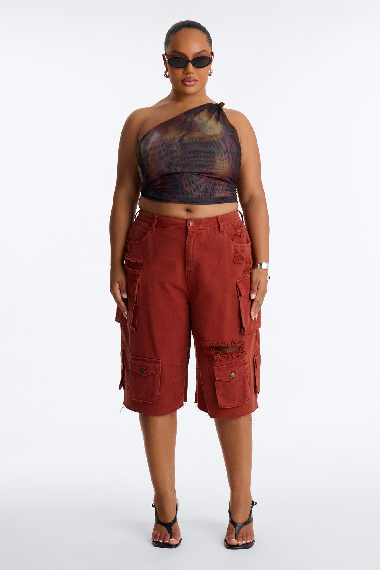 Don't Make Me Wait Cargo Bermuda Short - Rust