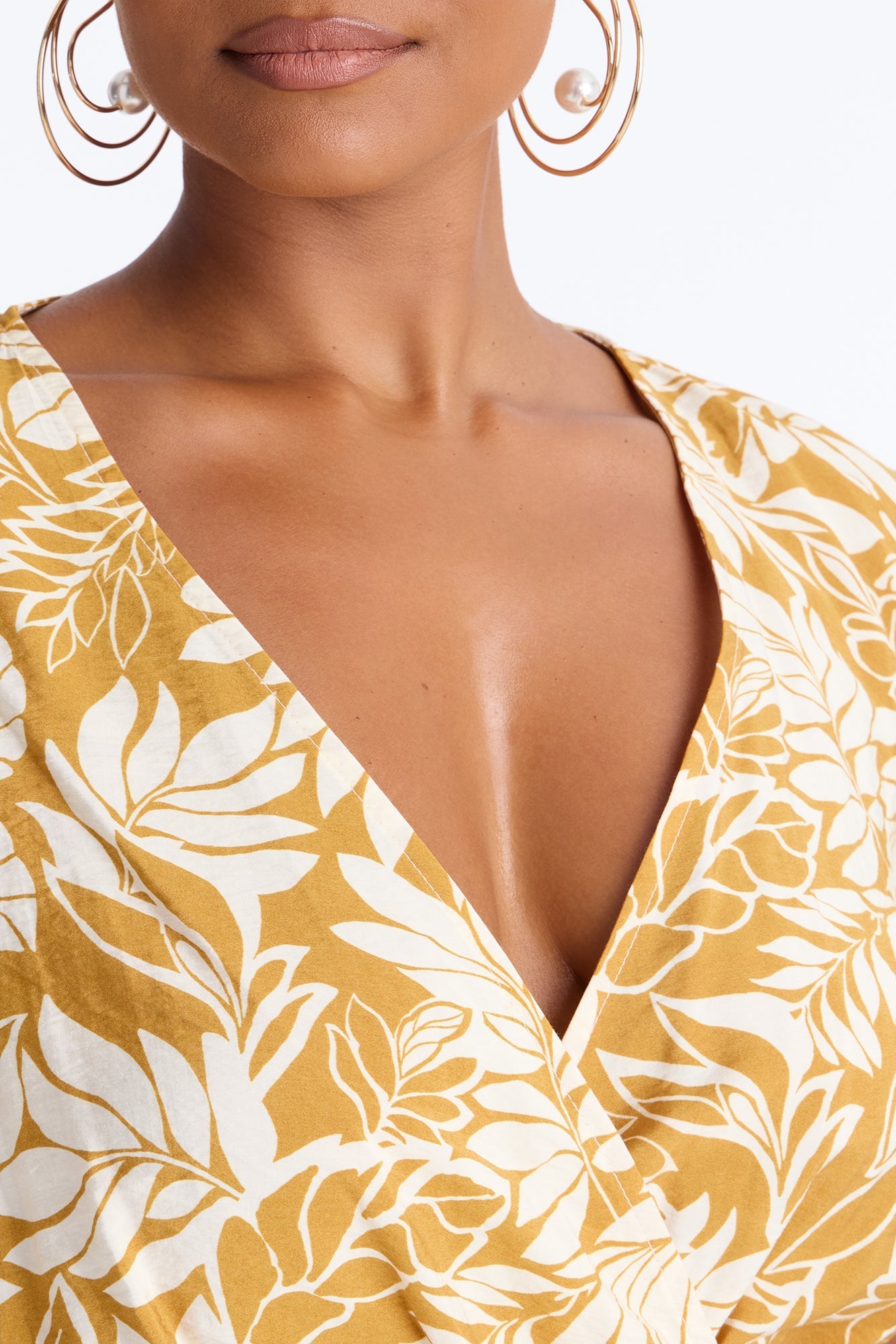 Elena Printed Midi Dress - Chartreuse
