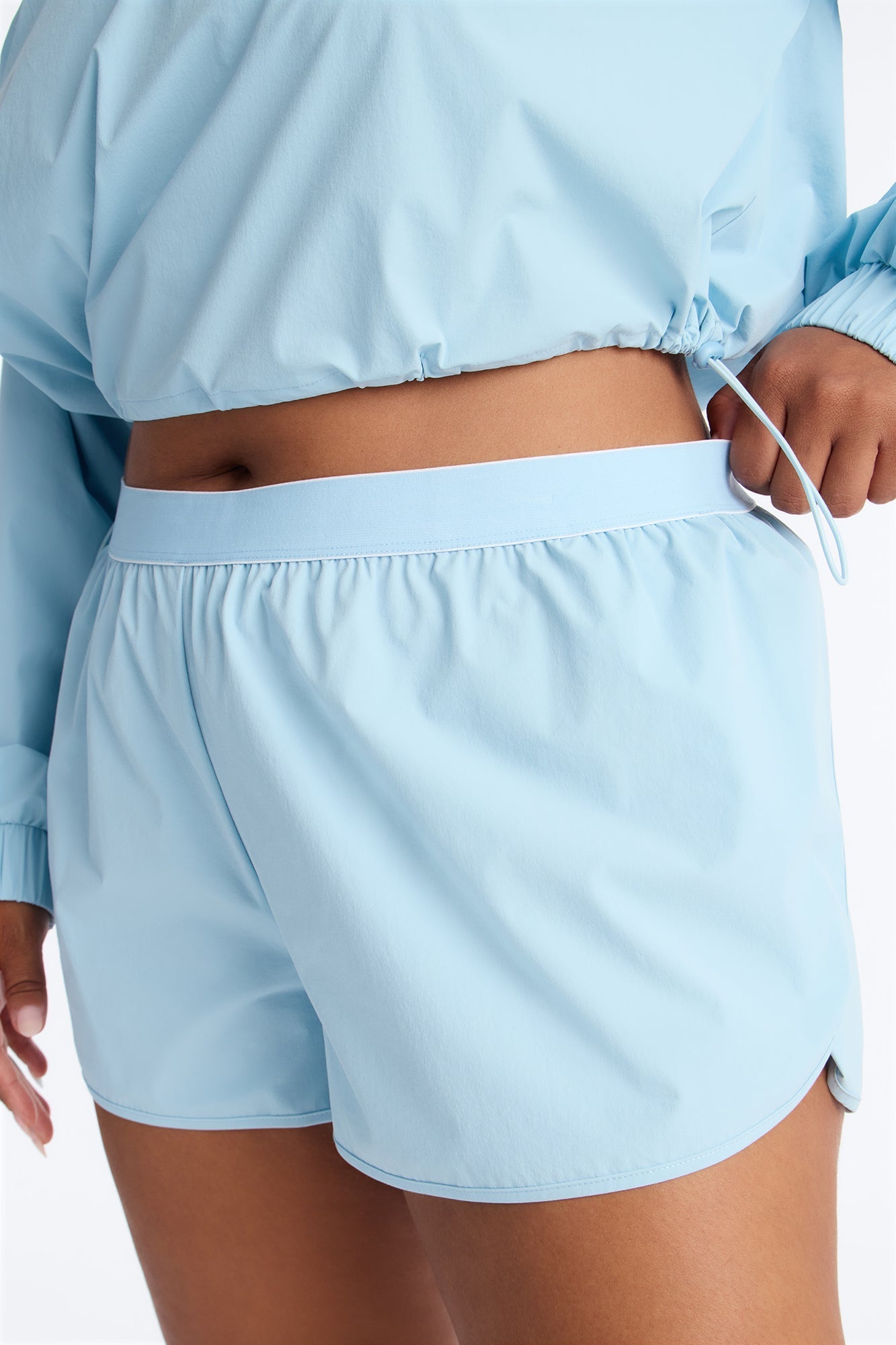 Alora Windbreaker Lounge Short - Light Blue