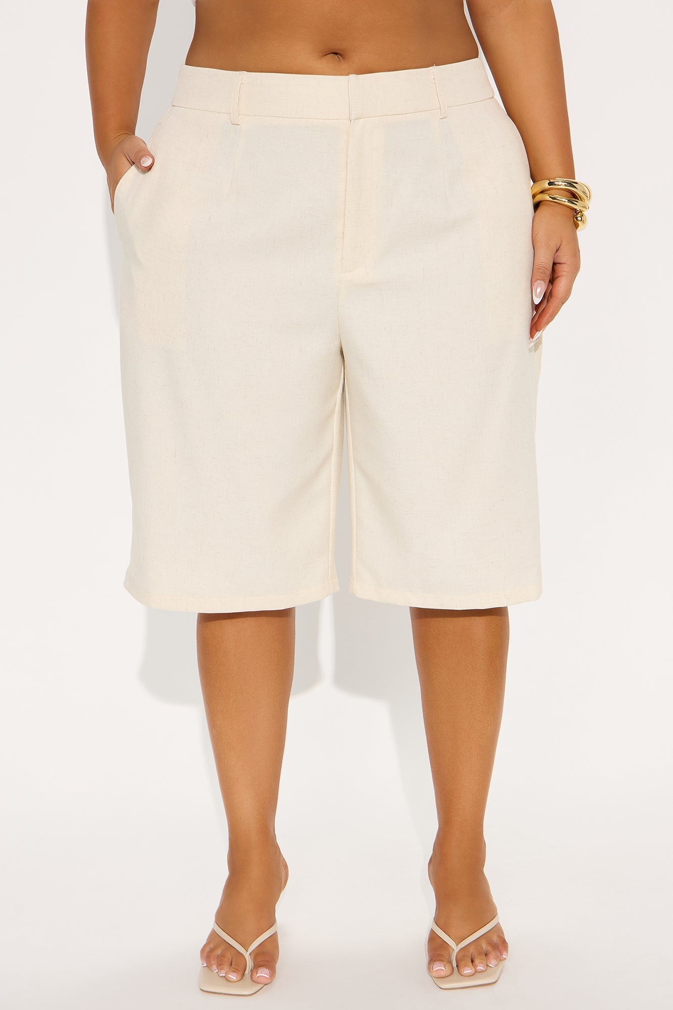 Paloma Linen Bermuda Short - Cream