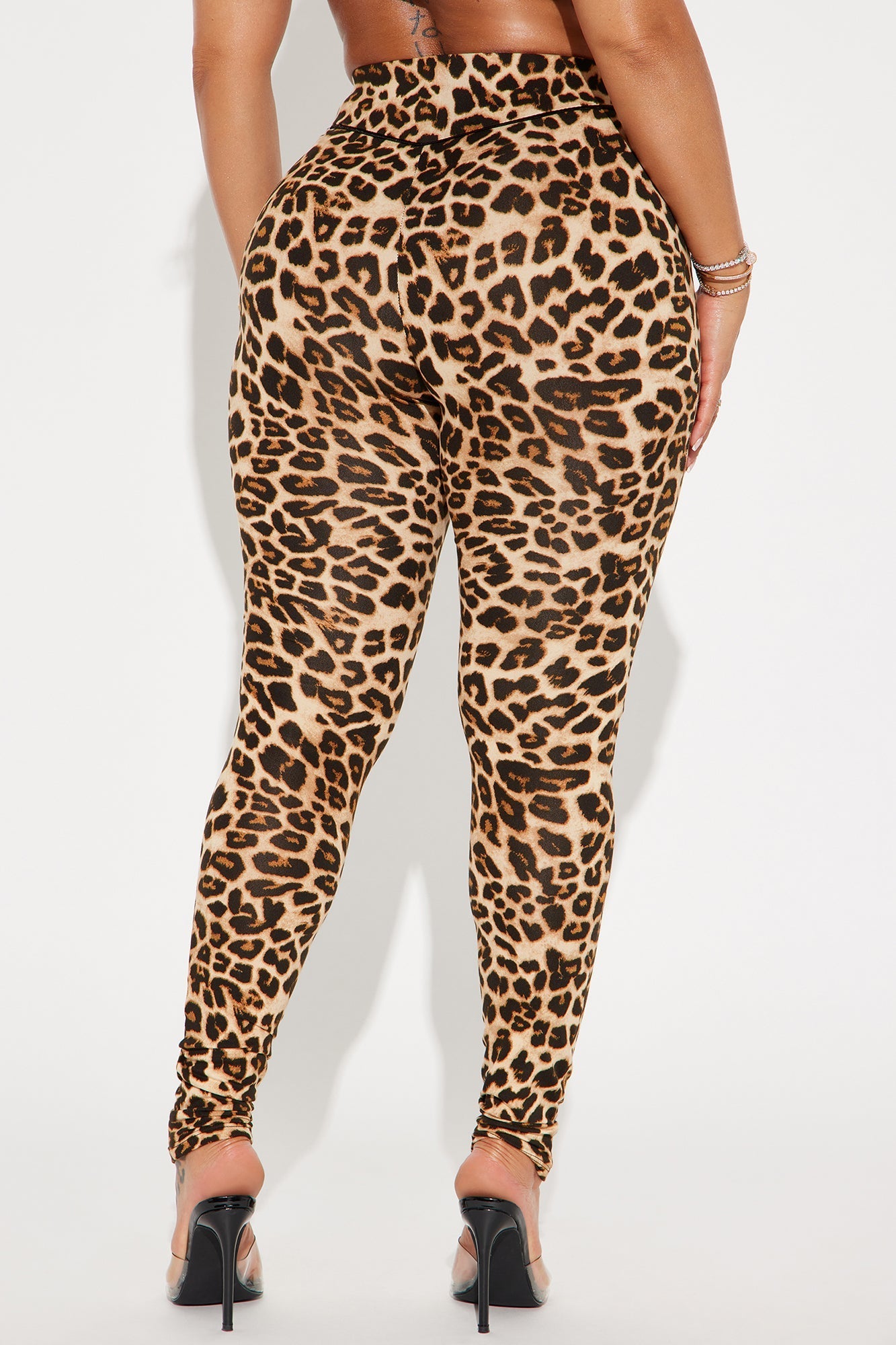 What A Catch Leopard High Rise Legging - Brown/combo