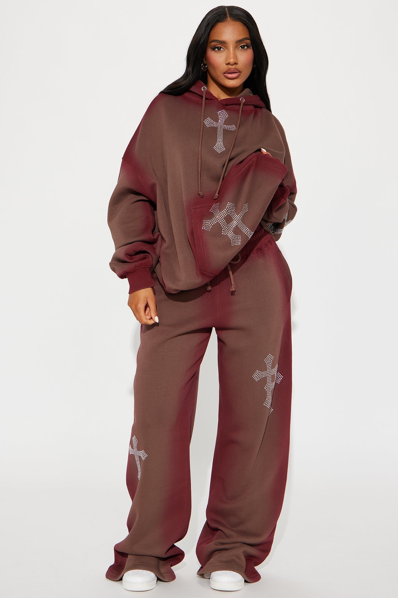 Every Day's A Good Day Washed Wide Leg Pant - Brown/combo