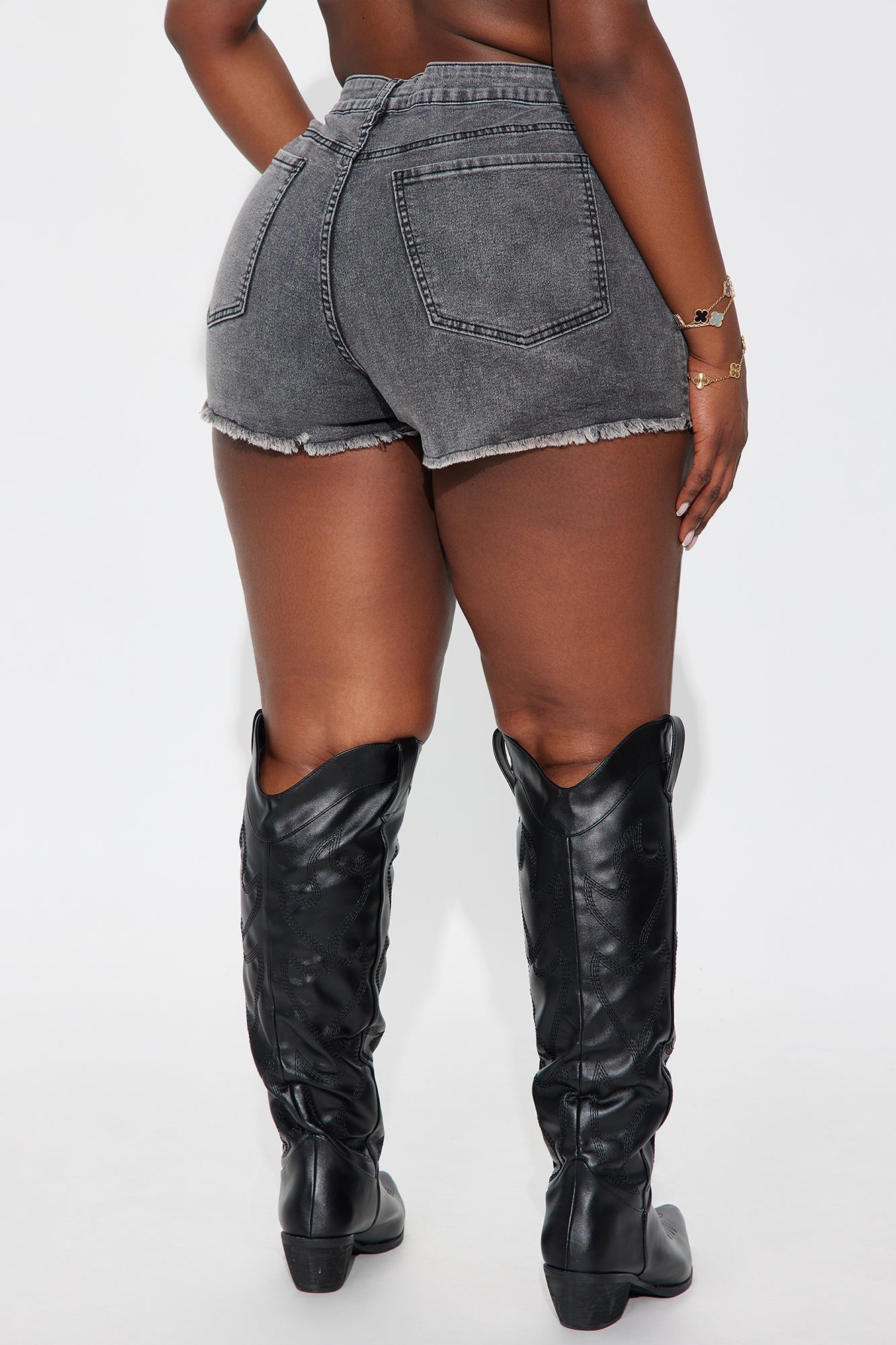 Always My Type Denim Shorts - Grey