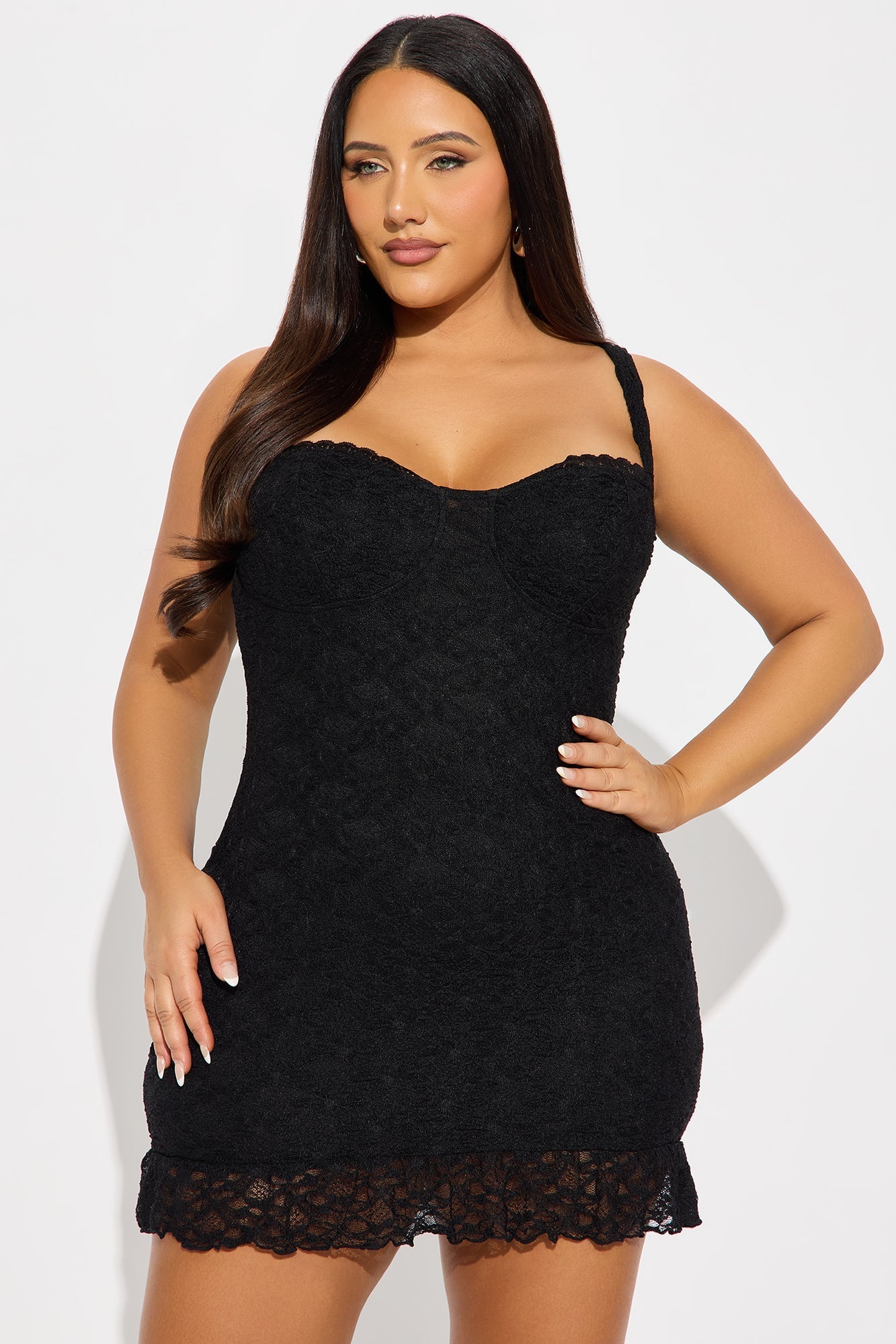 Cleo Lace Micro Mini Dress - Black