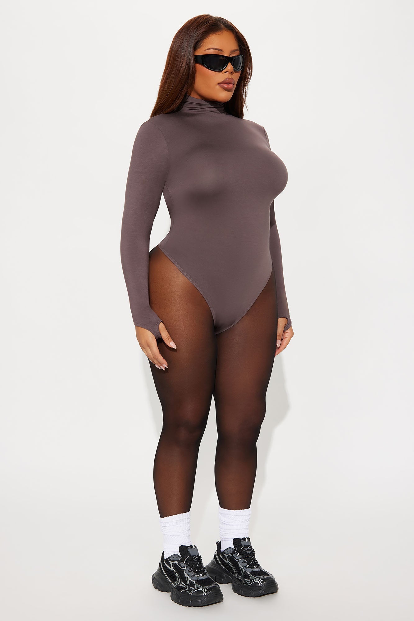 Modal Open Back Bodysuit - Chocolate