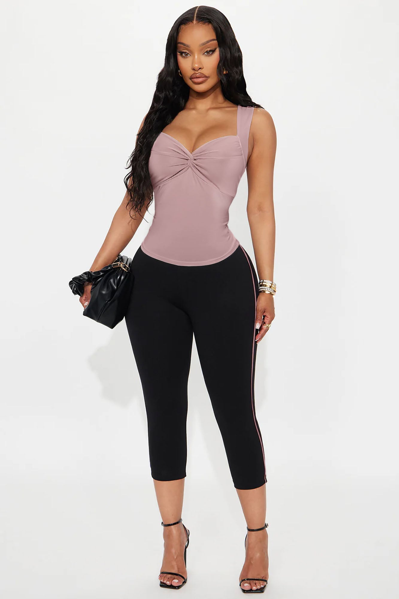 Just A Theory Sleeveless Twist Top - Mauve