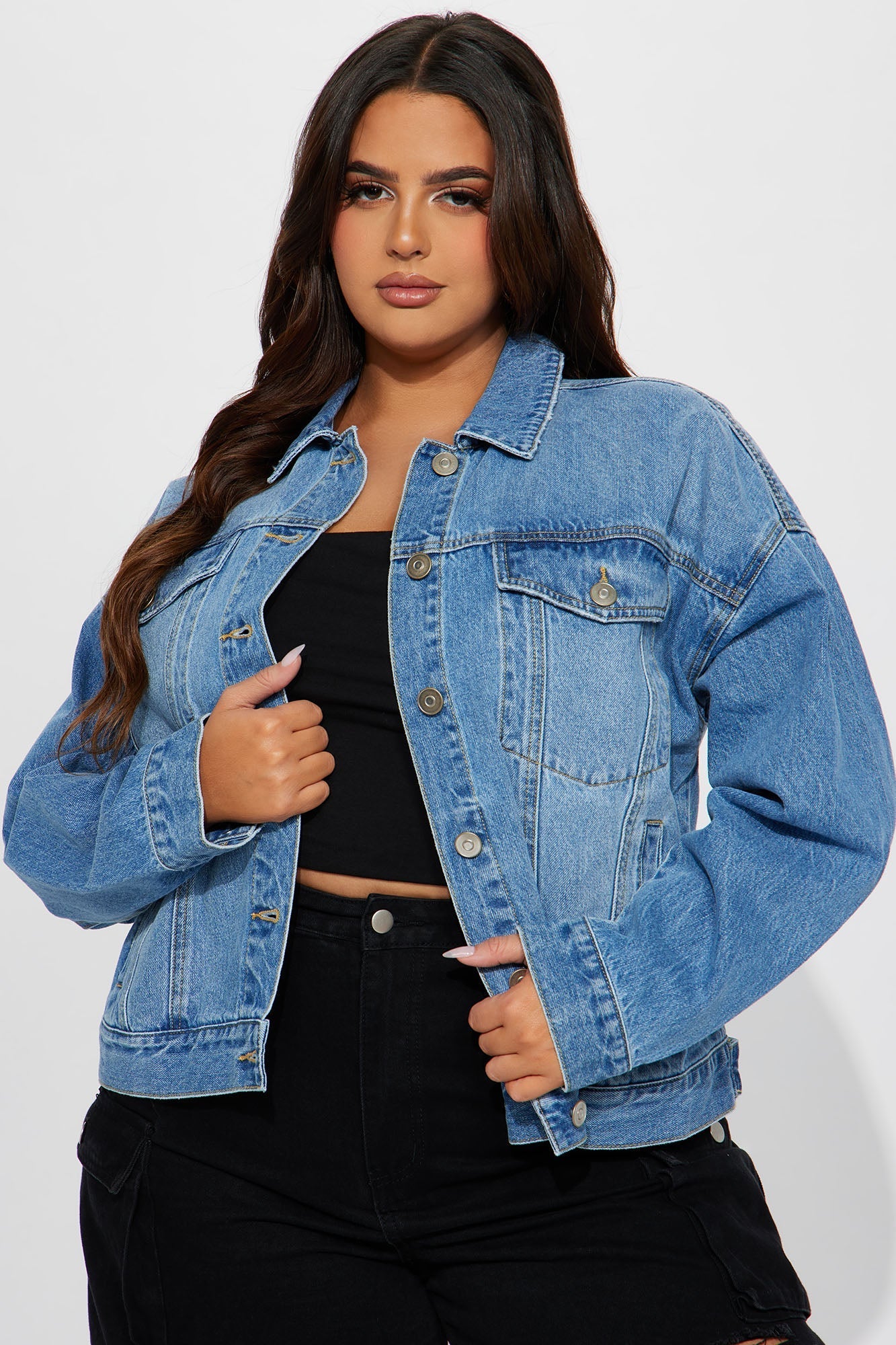 High Standards 90's Boyfriend Denim Trucker Jacket - Medium Wash