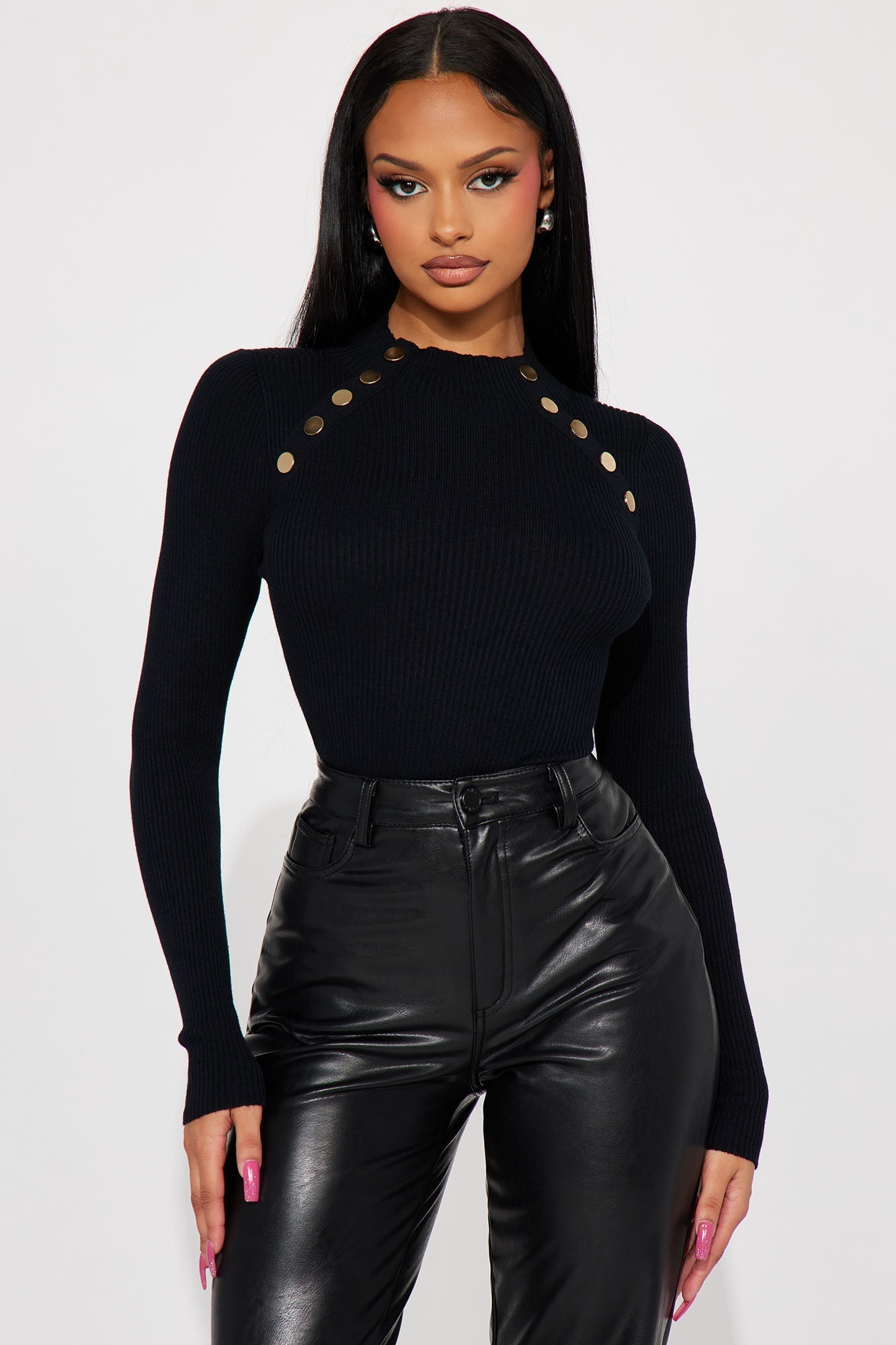 Jezebel Sweater Top - Black