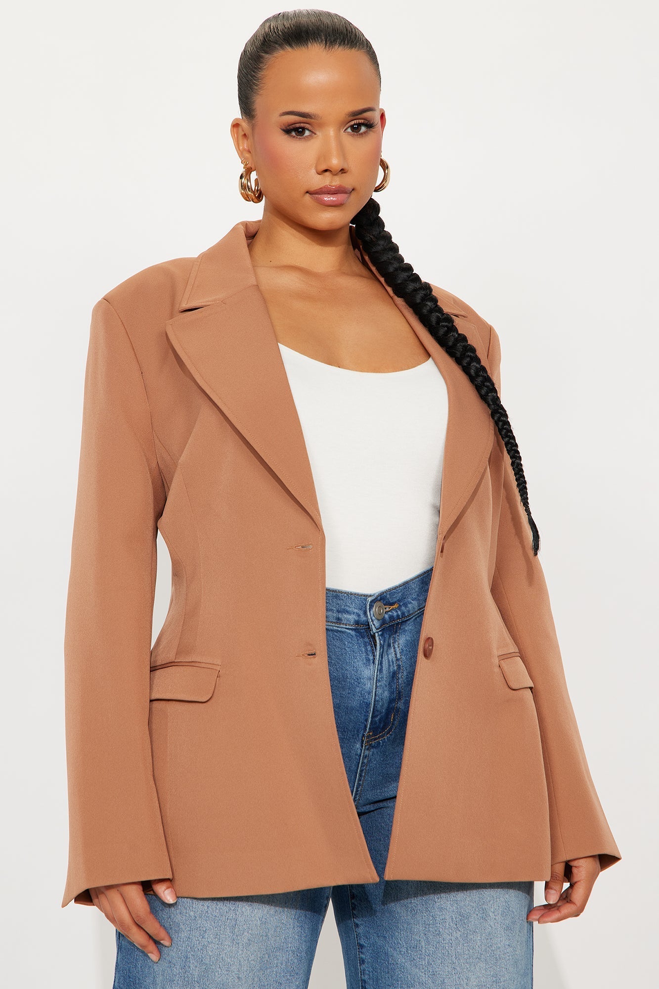 Kendall Hourglass Fitted Blazer - Mocha