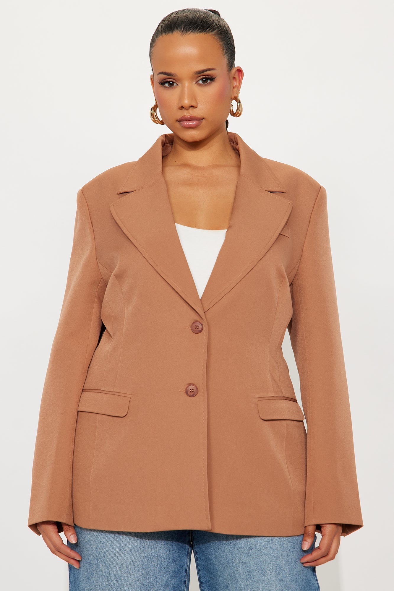 Kendall Hourglass Fitted Blazer - Mocha