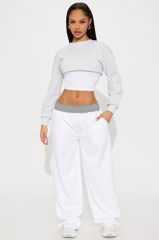 Ryder Fleece Lounge Pant - White