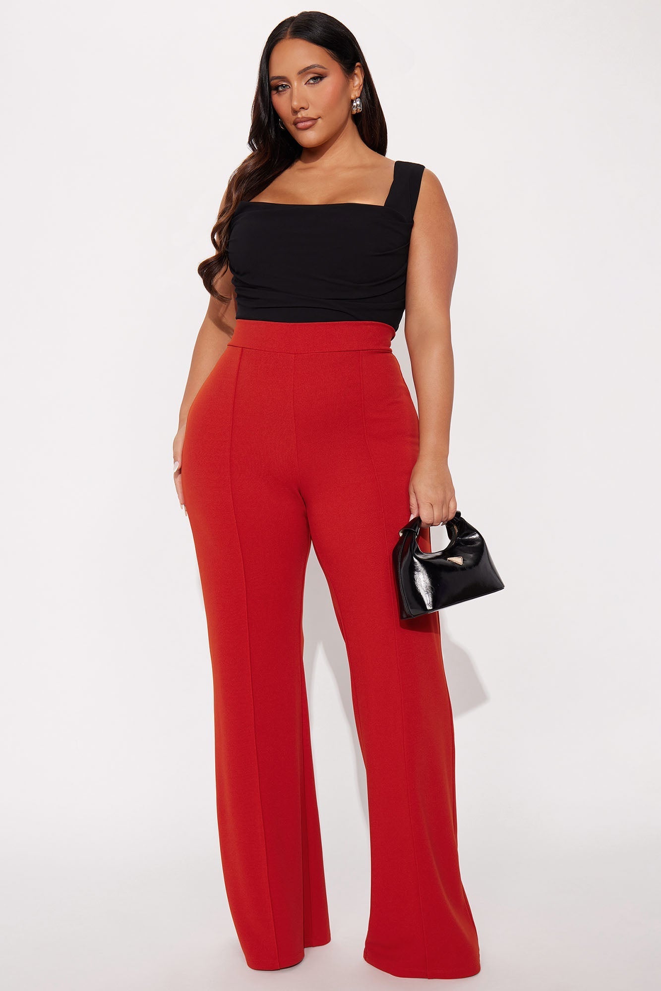 Tall Victoria High Waisted Dress Pants - Rust