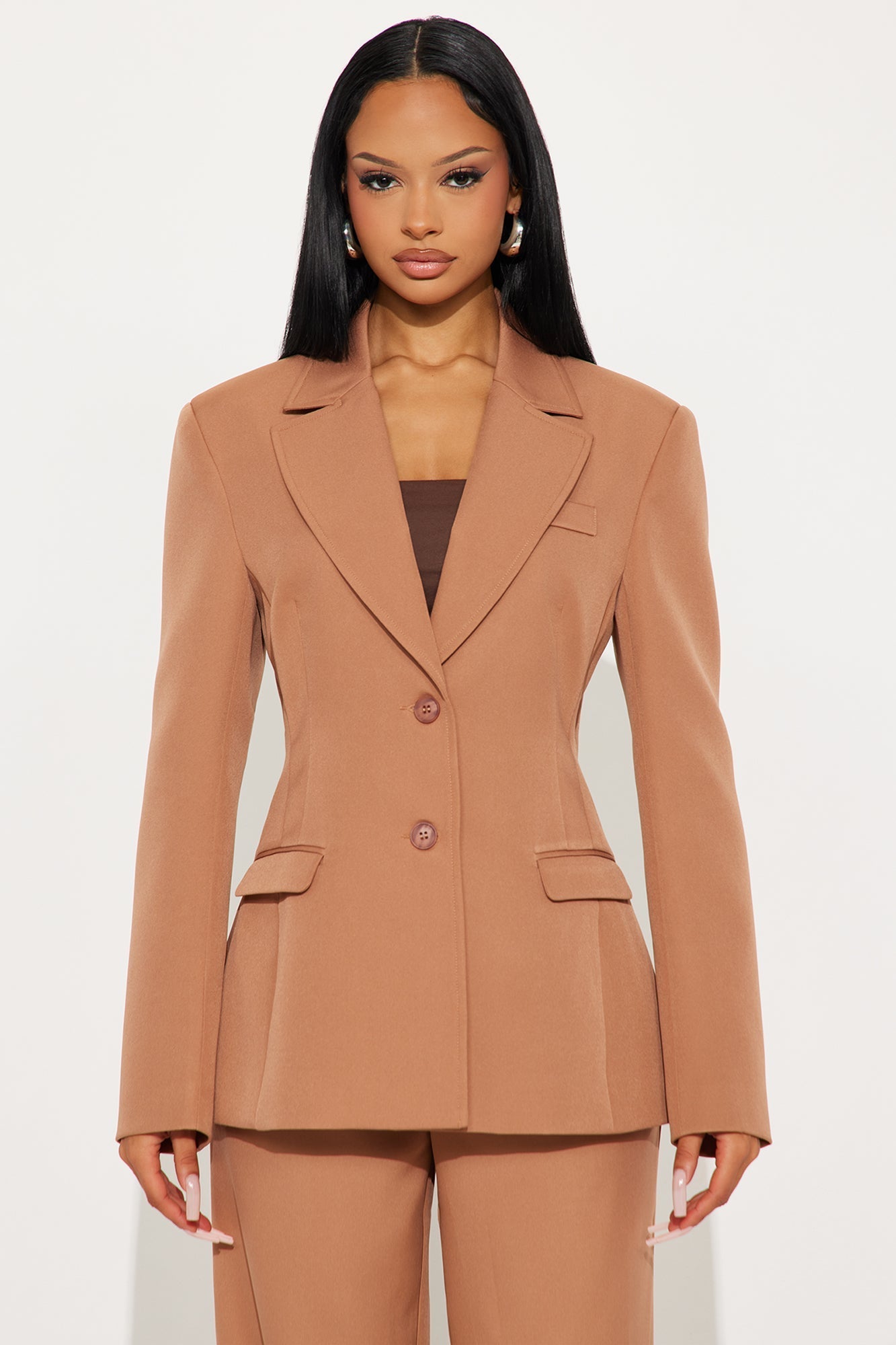 Kendall Hourglass Fitted Blazer - Mocha