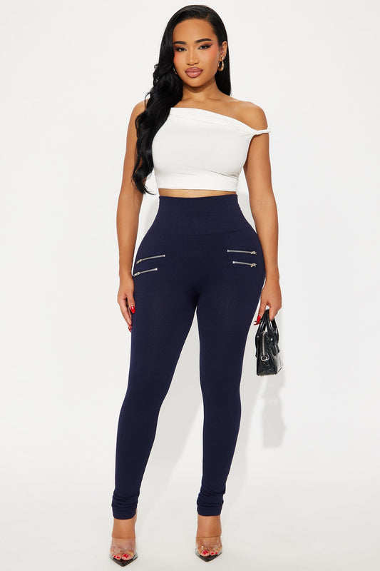 Kiss And Make Up Seamless Leggings - Navy