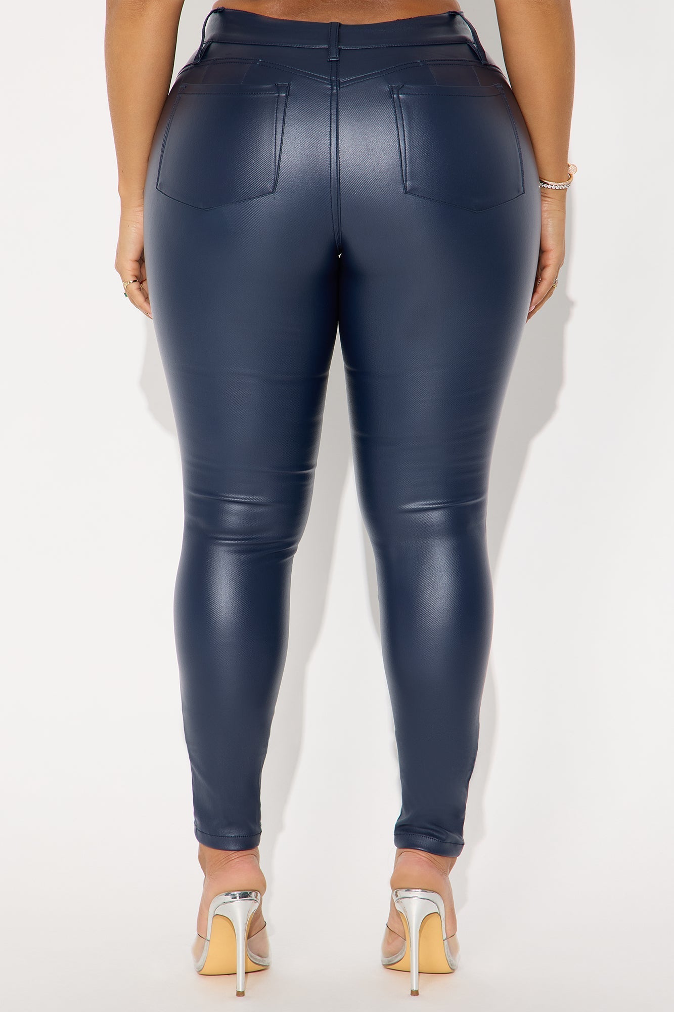 She Bad PU Leather Pant - Navy