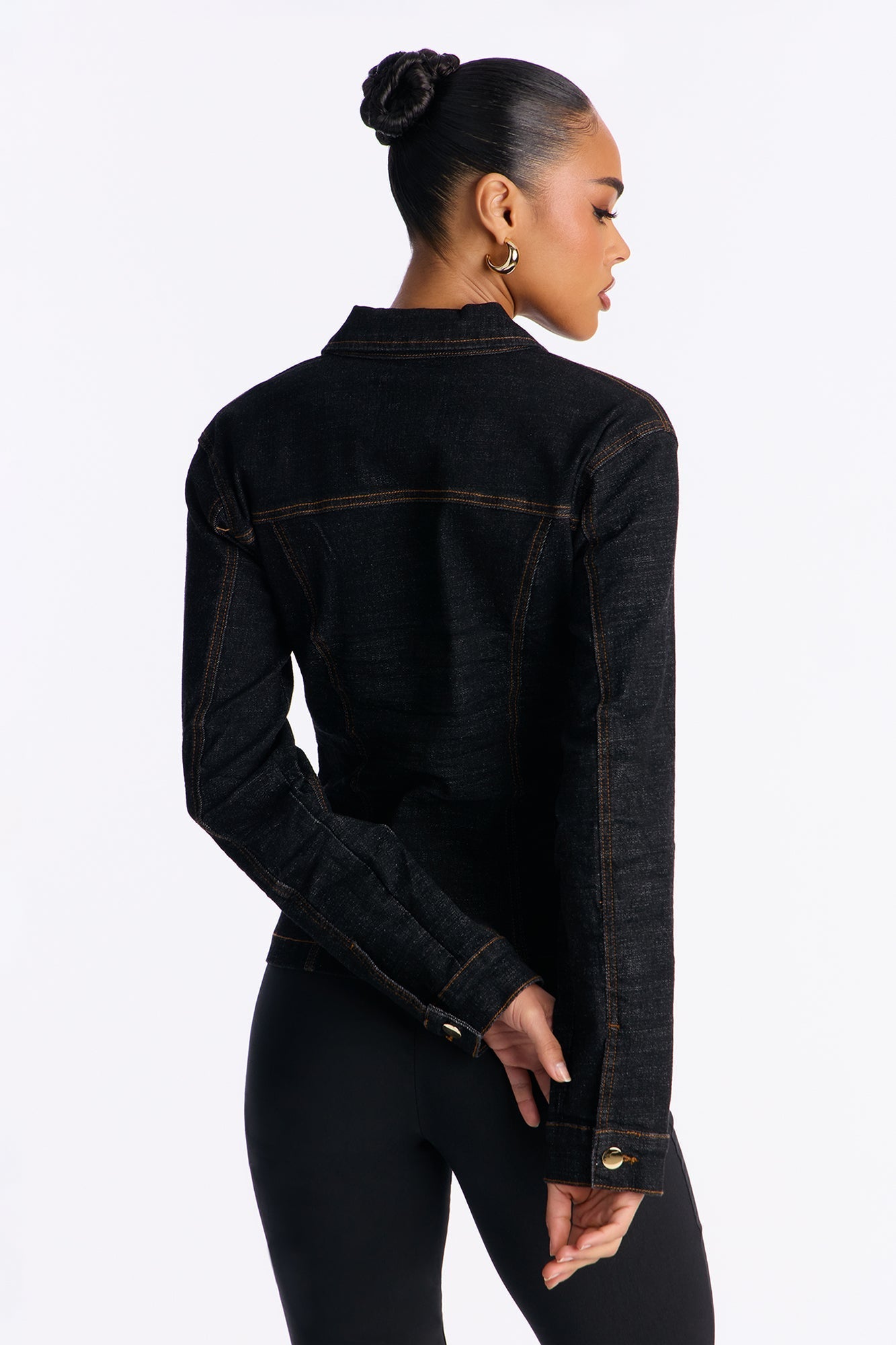 Dearest Darling Shaped Denim Jacket - Black Wash