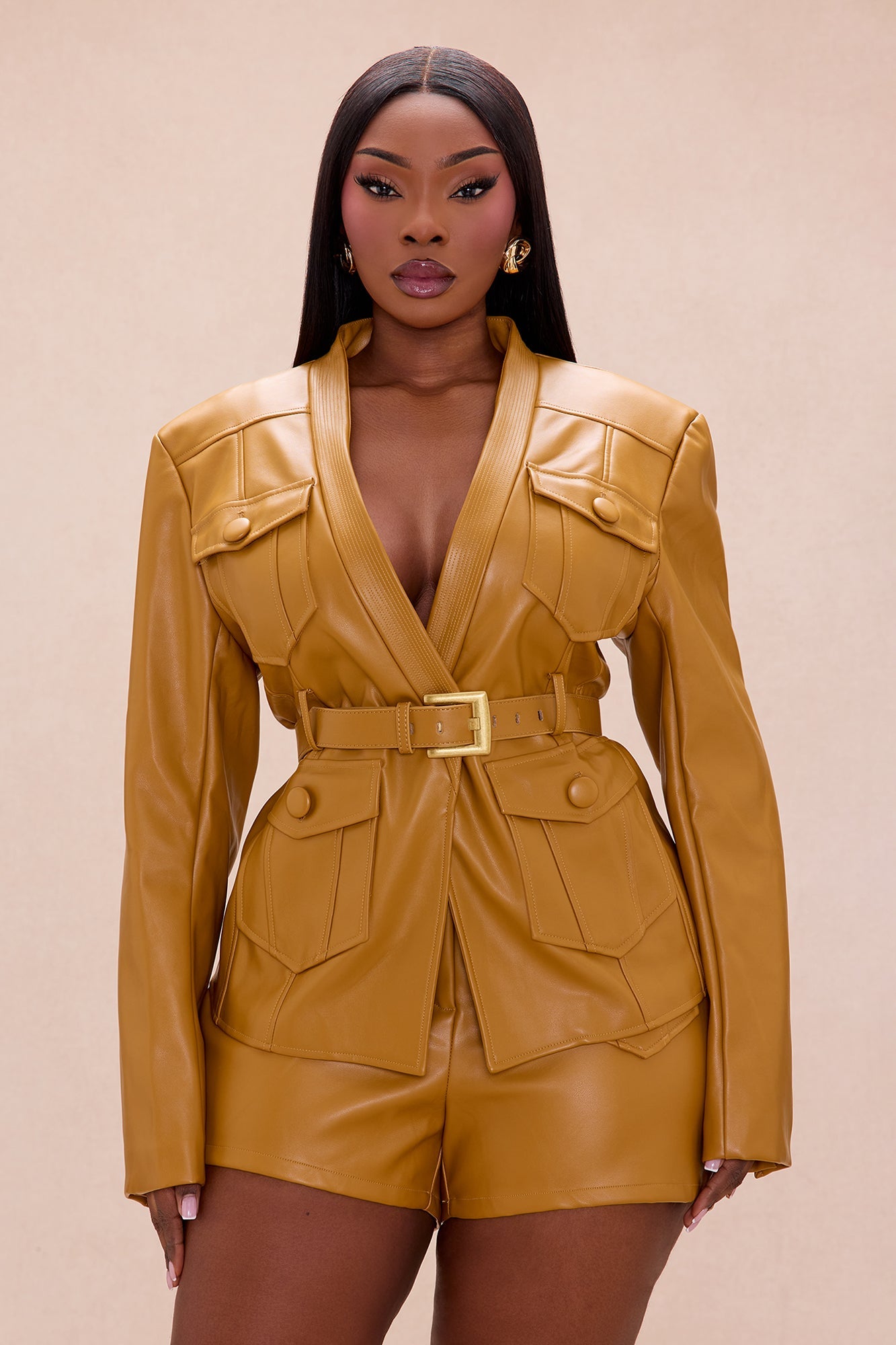 Up To No Good Faux Leather Jacket - Camel