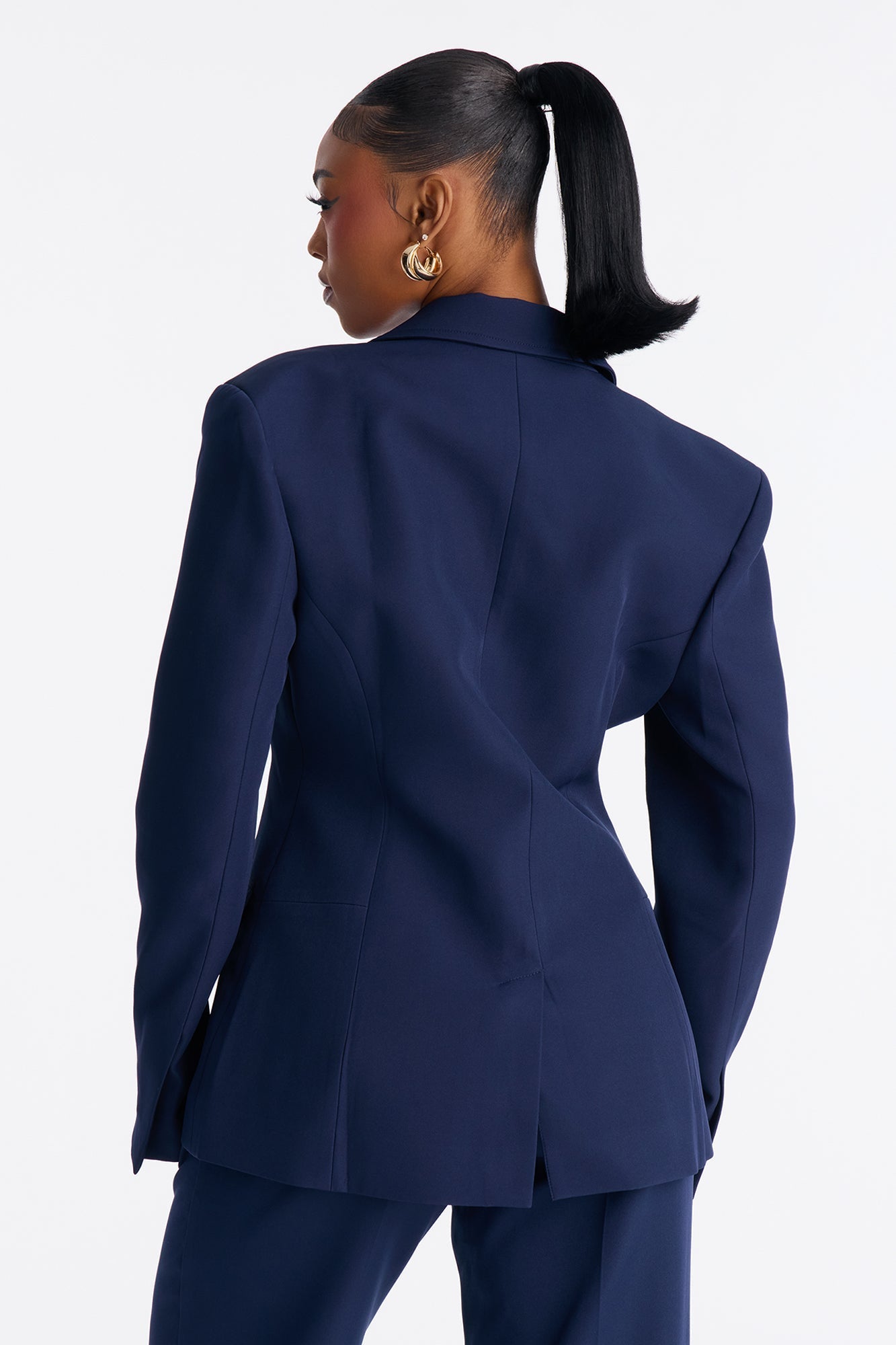 Kendall Hourglass Fitted Blazer - Navy