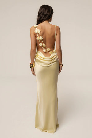 PRE-ORDER Yellow Down The Aisle Satin Gown