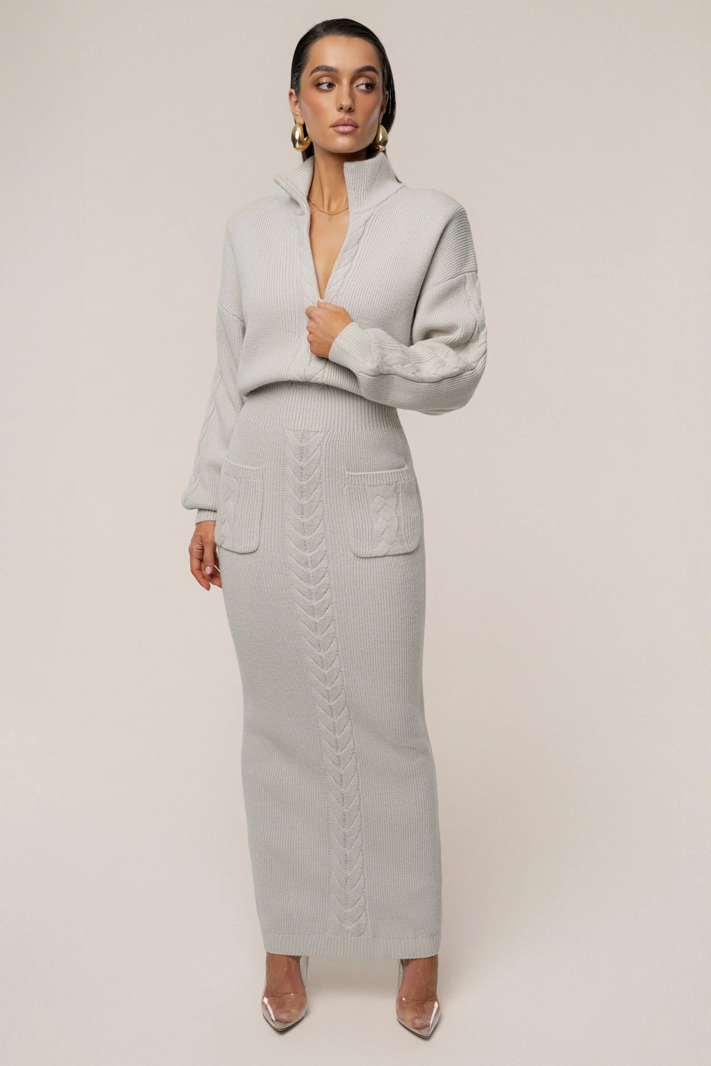 Stone Cozy Intentions Ribbed Dress