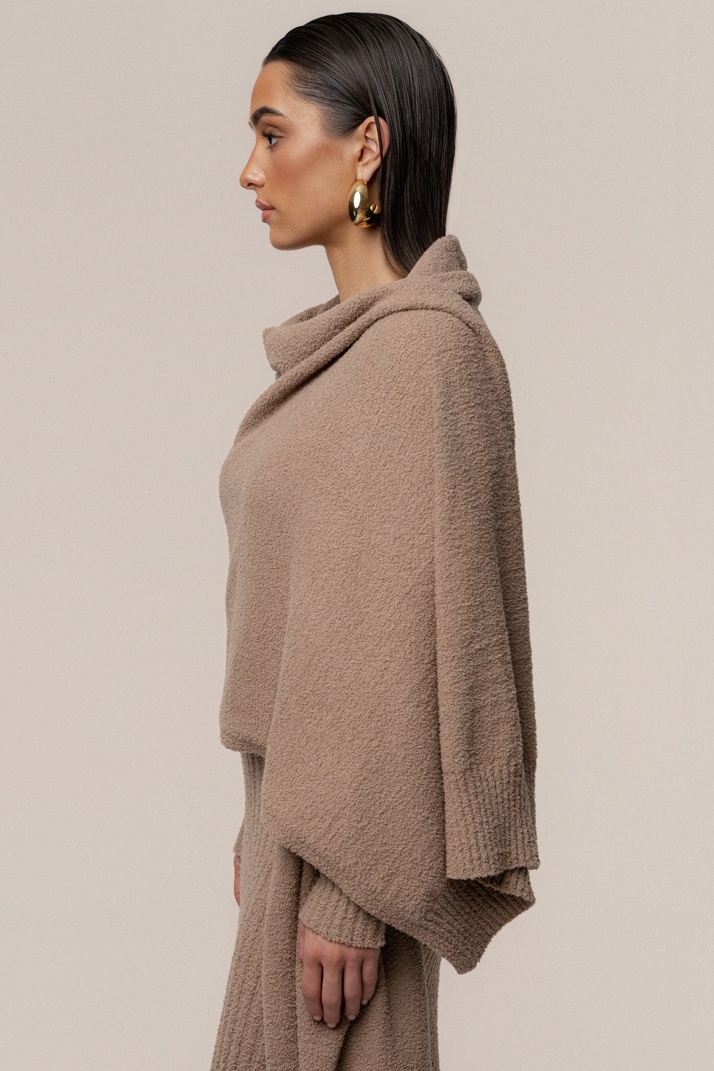 Taupe First Class Ribbed Maxi Dress