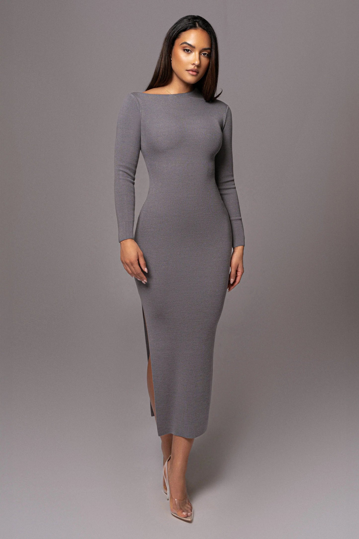 Grey Meant To Be Knit Maxi Dress